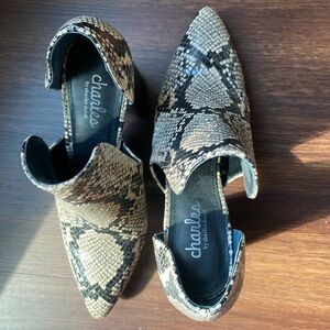 Stylish snakeskin heeled booties